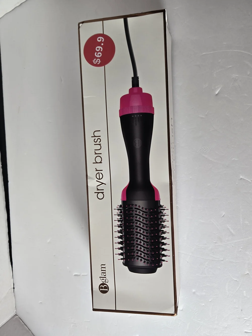 NIP sealed Bglam dryer brush styling wired hot air brush